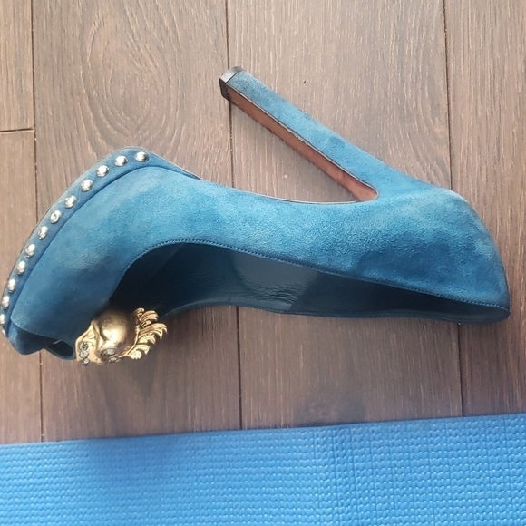 HP. ALEXANDER Mcqueen Mohawk Skull Head Platform Heels - Picture 15 of 15